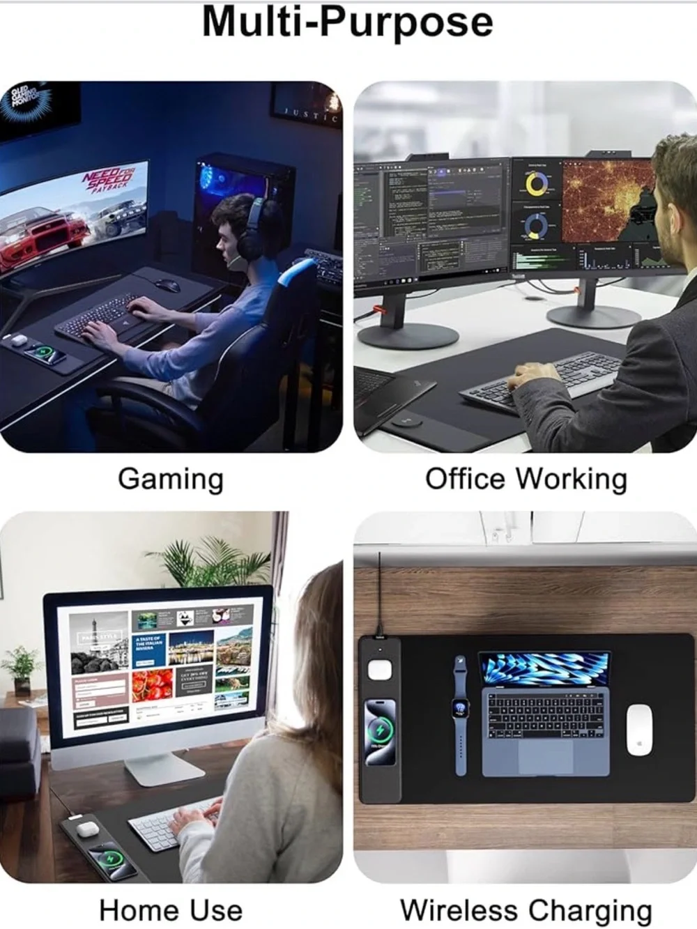 Wireless Charging Mouse Pad, 31.5